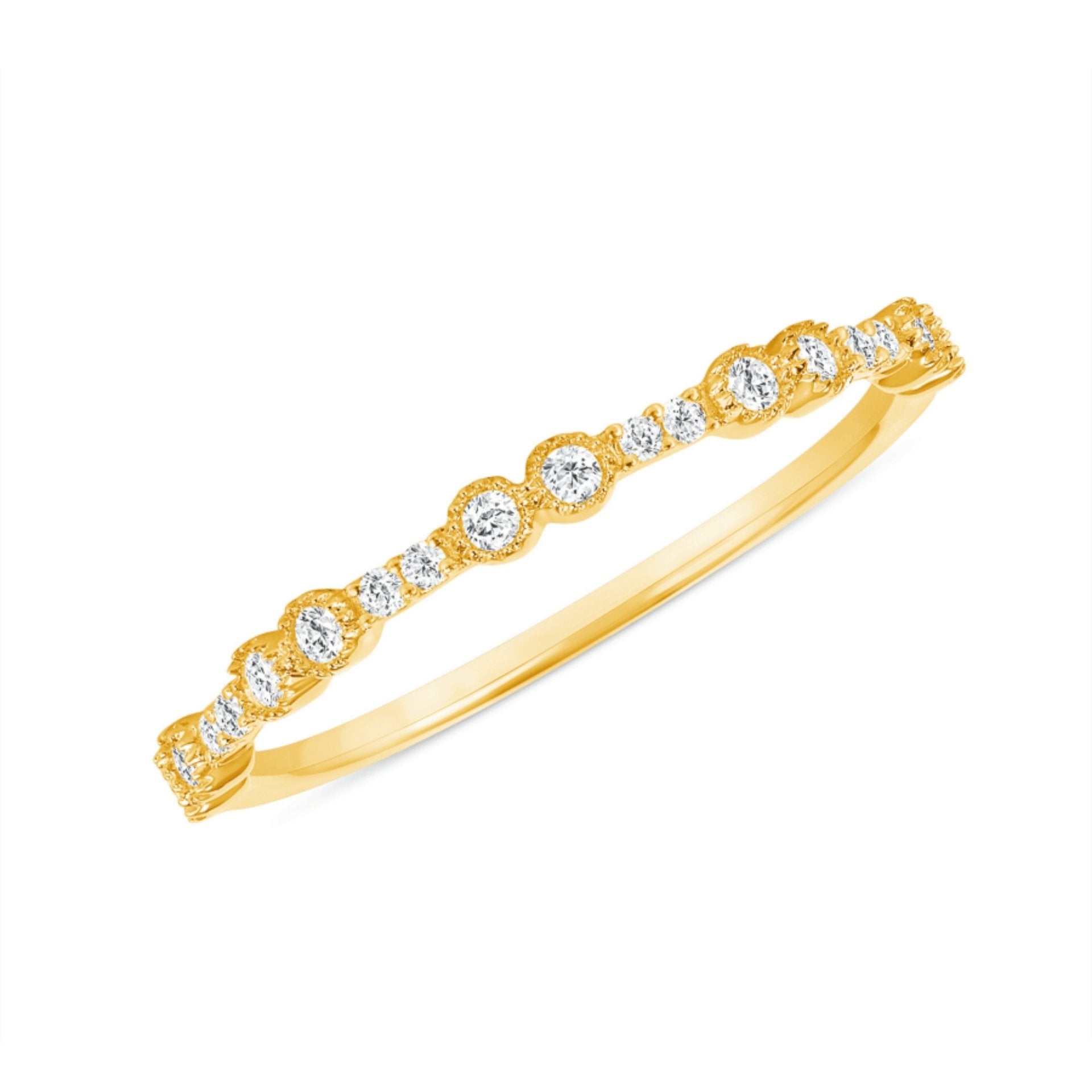 0.37 CT Round Cut Dainty Miller Diamond Band