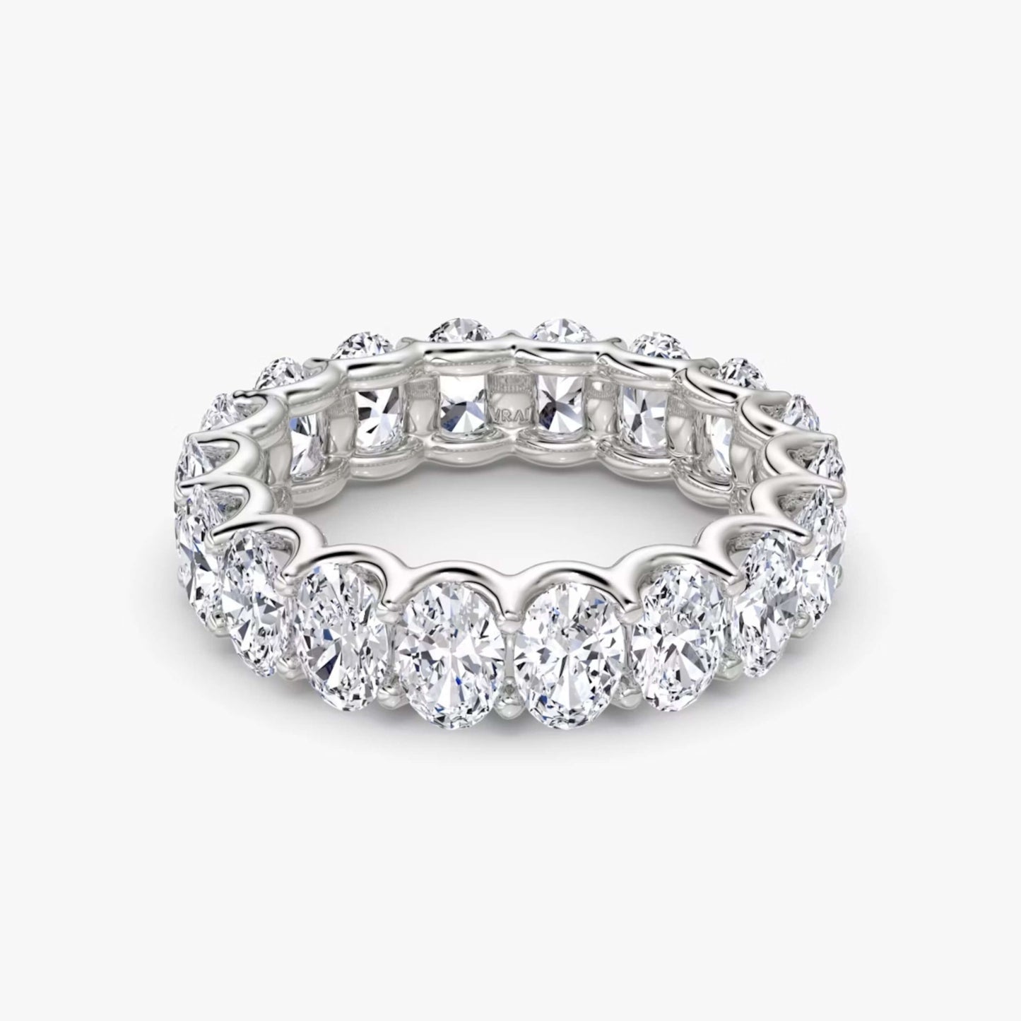10K Gold Oval Cut Full Eternity Stackable Matching Band