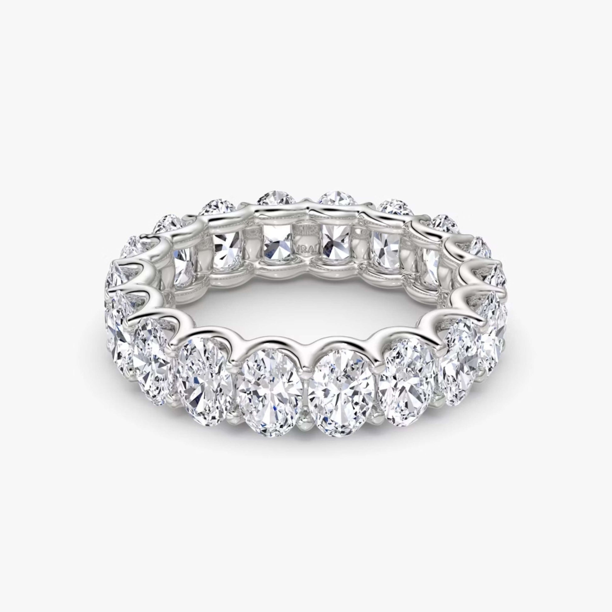 10K Gold Oval Cut Full Eternity Stackable Matching Band