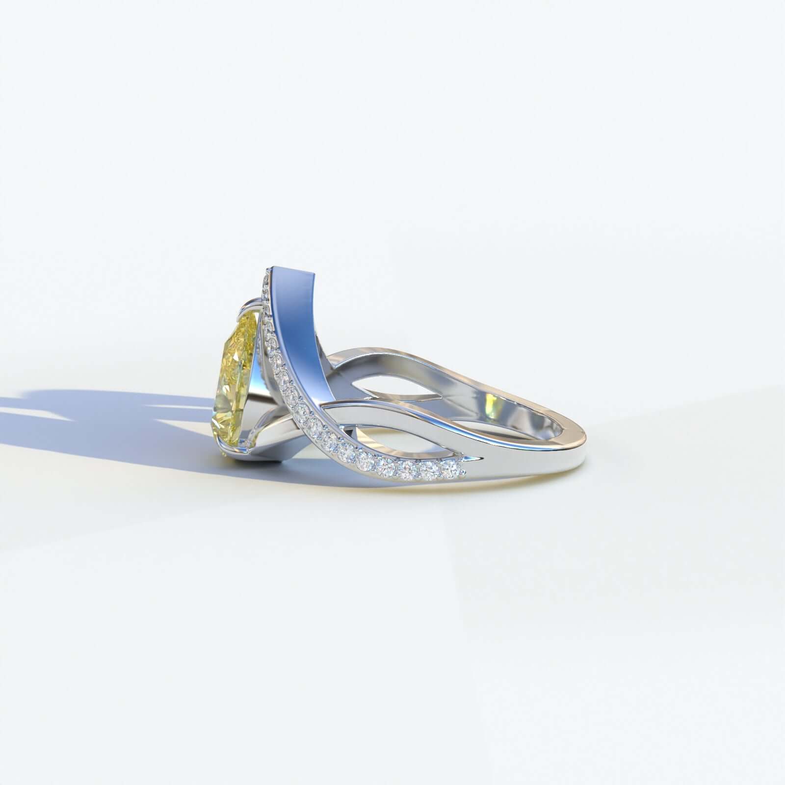 Chevron Style Half Eternity Ring