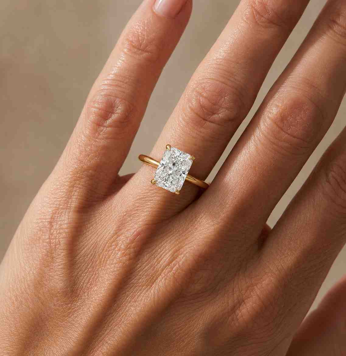 radiant cut lab grown diamond engagement ring,1.00 to 5.00 ct radiant cut solitaire wedding ring,promise ring for women,anniversary gifts