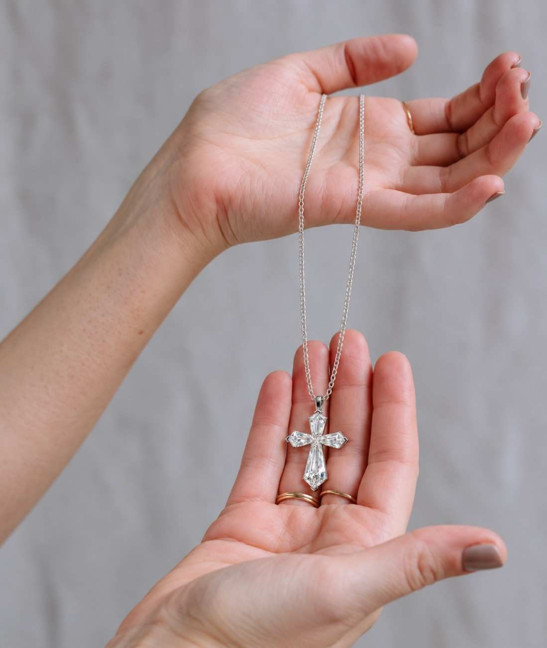 11 carat lab created diamond cross pendant 925 sterling silver chain