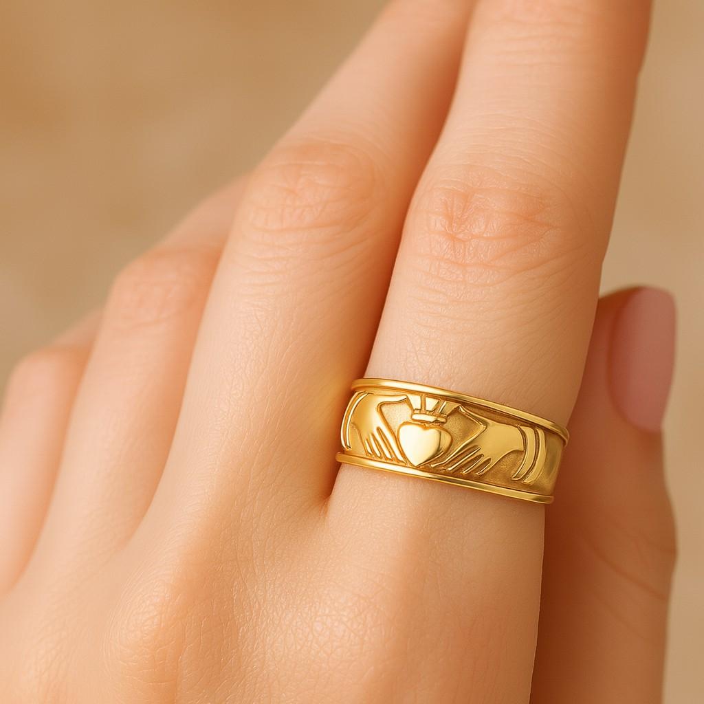 14k solid gold hamsa ring of protection and luxury diamond ring 14k gold lab grown diamond ring emerald cut diamond ring 3 stone diamond ring