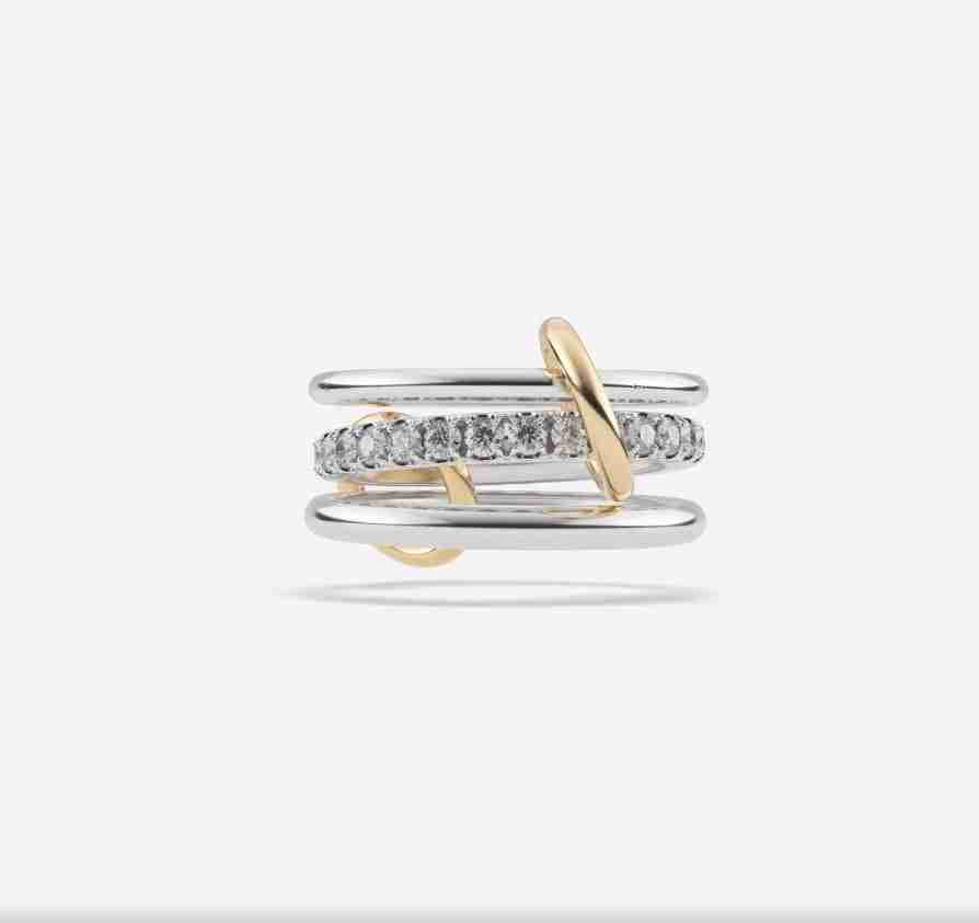 14K Gold Multi Link Connected Ring