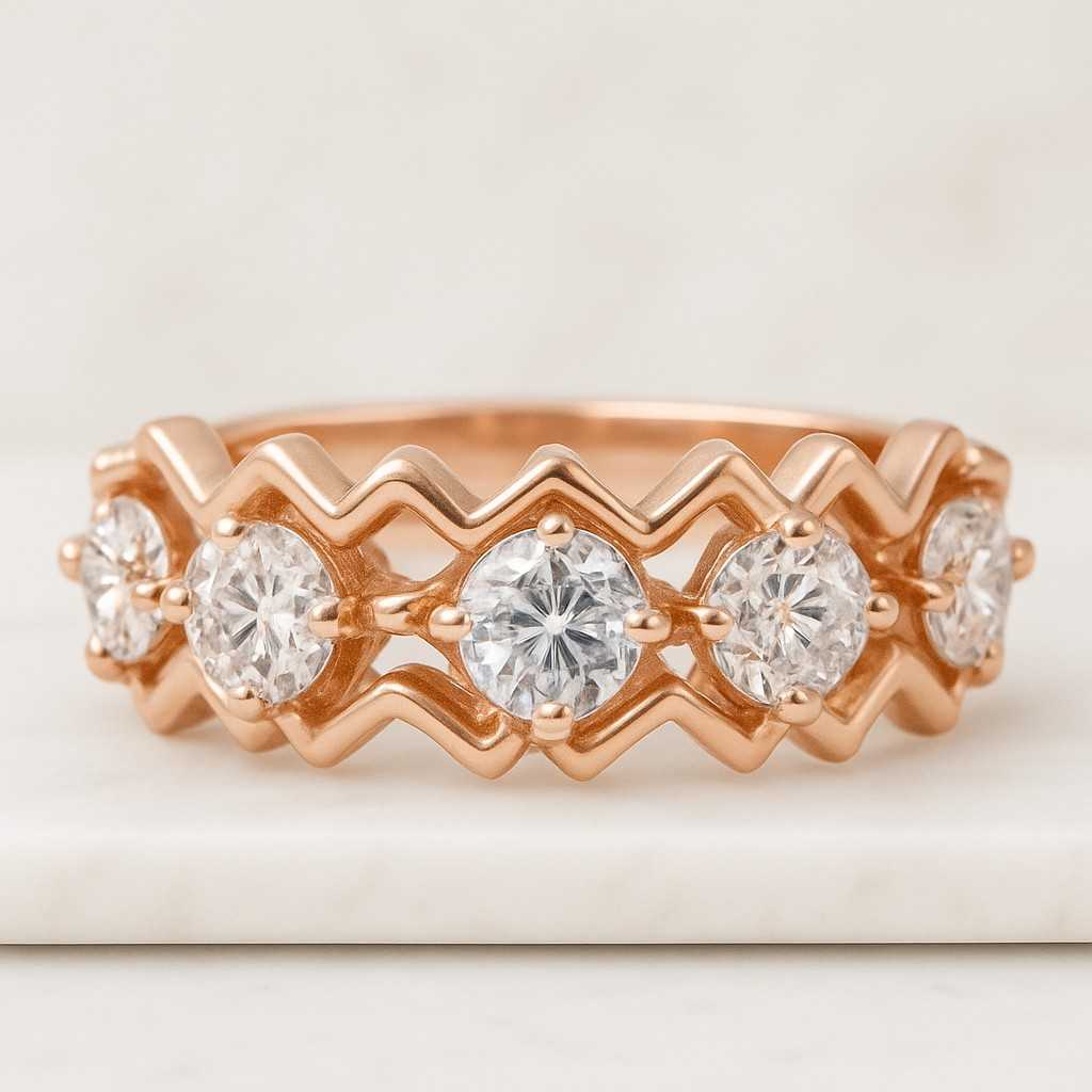 14K Solid Gold Seven Stone Ring Sterling Silver 7 Stone Ring Wedding Band Ring Moissanite Anniversary Ring for Women Stone Size 2.50 mm