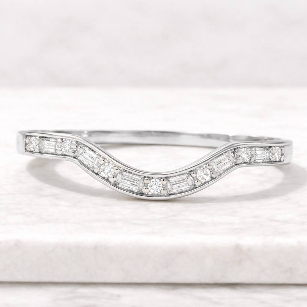 14k solid gold v shape diamond band cvd diamond proposal band