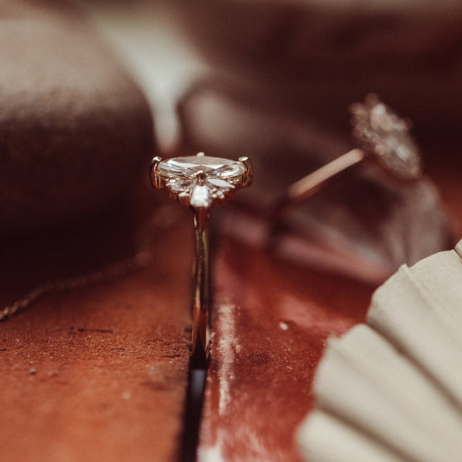 14K Solid Gold Vintage Inspired Promise Ring