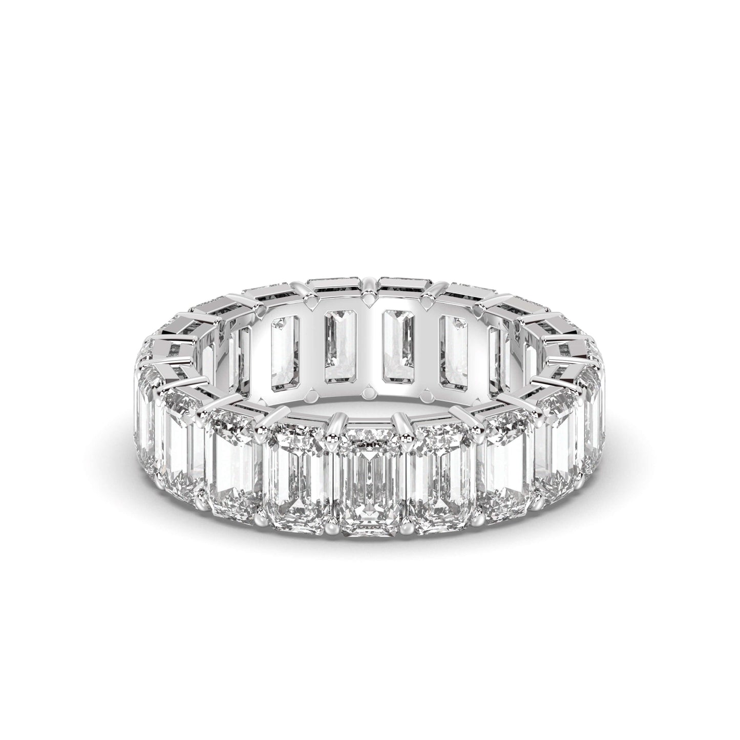 14K White Gold Eternity Wedding Band