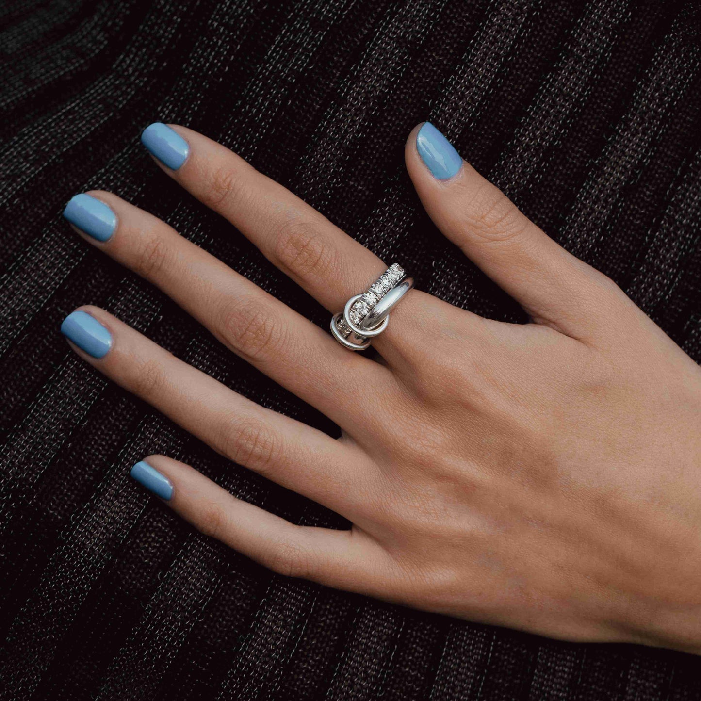 14K Yellow Gold Multi Link Connected Ring