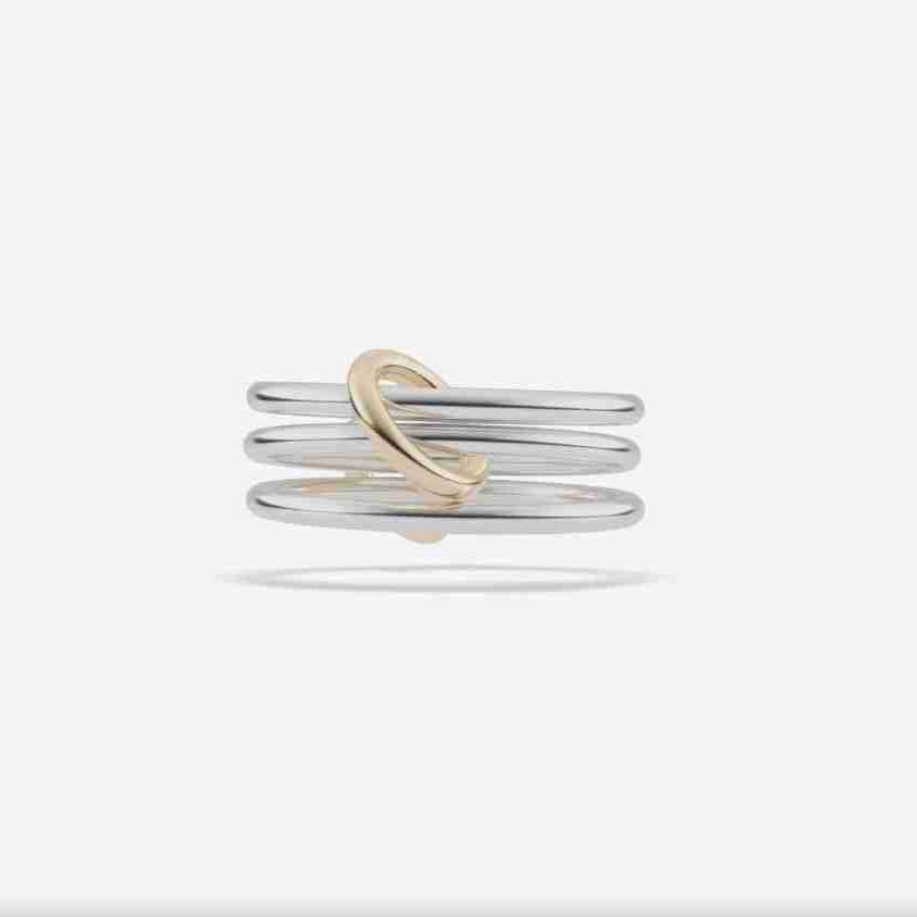 14K Yellow Gold Multi Link Connected Ring