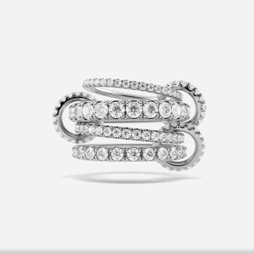 14K Yellow Gold Multi Link Connected Ring