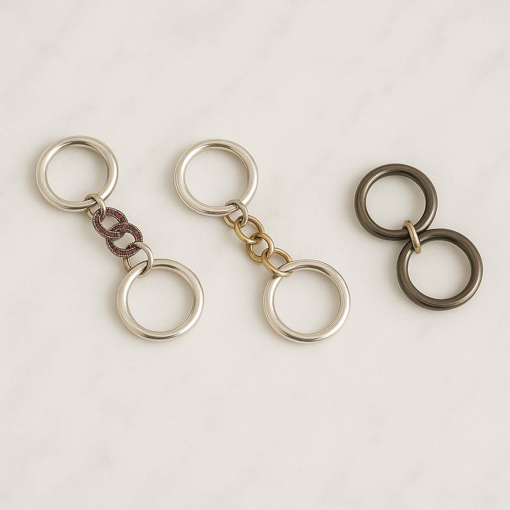 14k Solid Gold Stacking Ring Multi Link Connected Ring Interlocking Trinity Link Ring Set Link To Link Collection