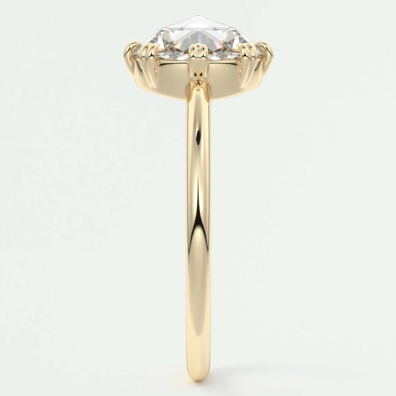 14k Solid Yellow Gold Rose Cut Diamond Solitaire Rings
