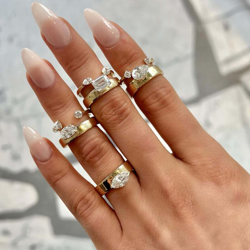 14k thick engagement ring, personalized jewelry