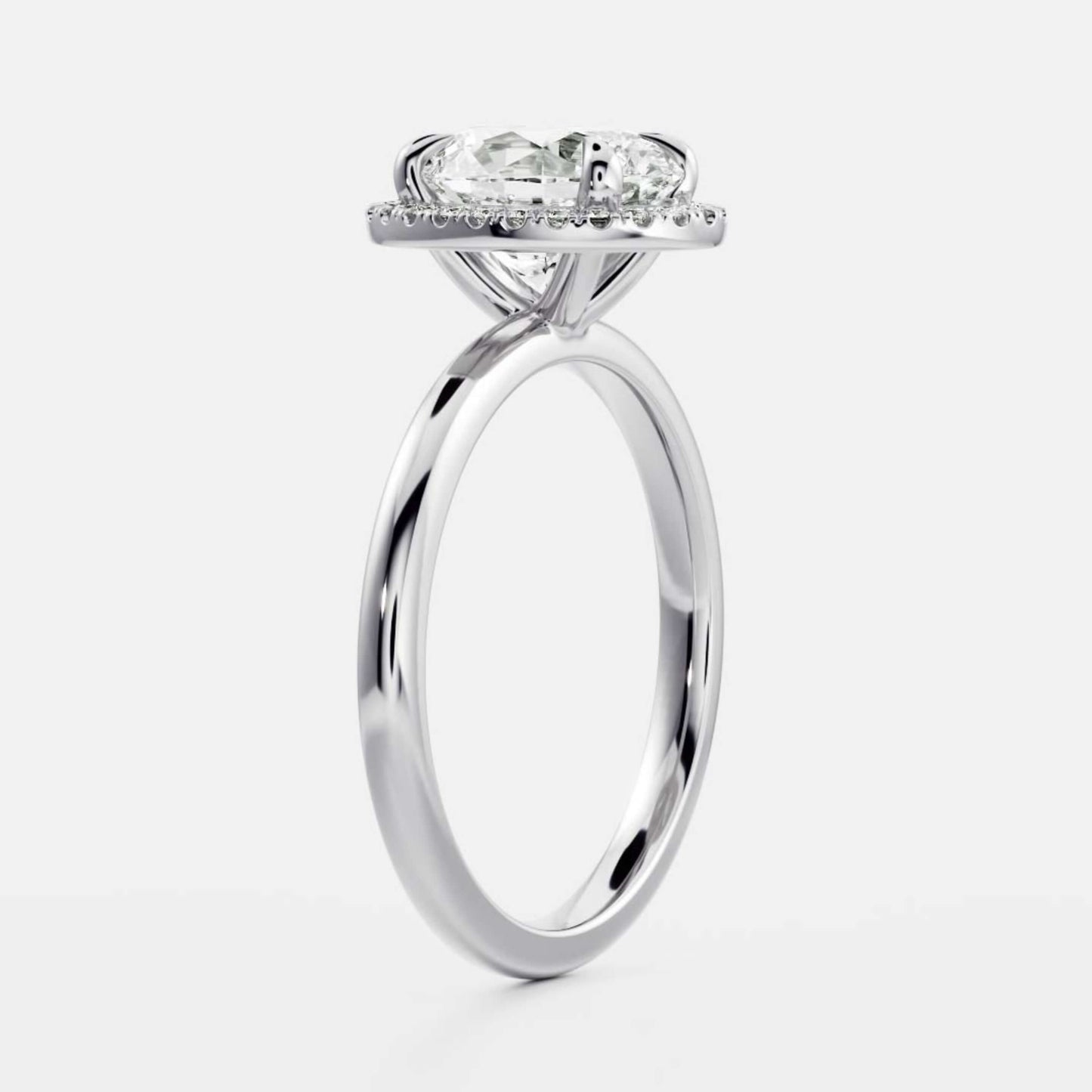 14k White Gold Ring, Proposal Ring for Her