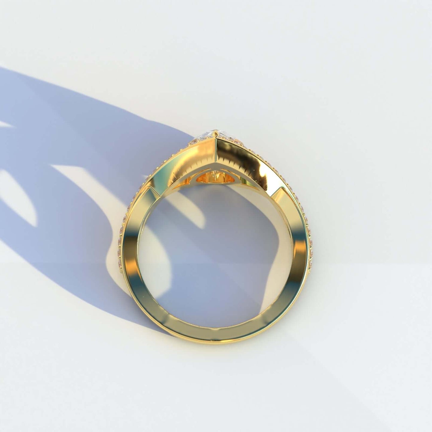 14kt Criss Cross Diamond Wedding Ring