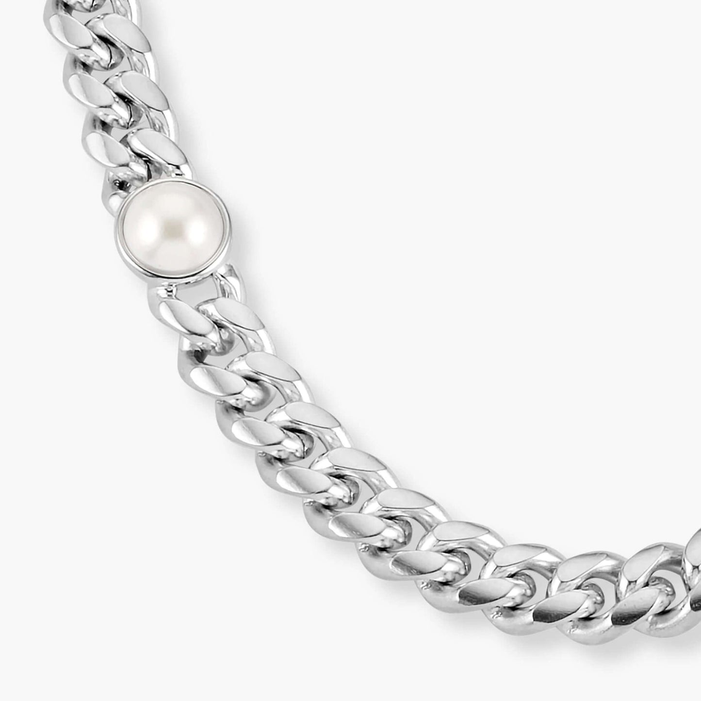 18K Bezel Set Round White Diamond Link Chain