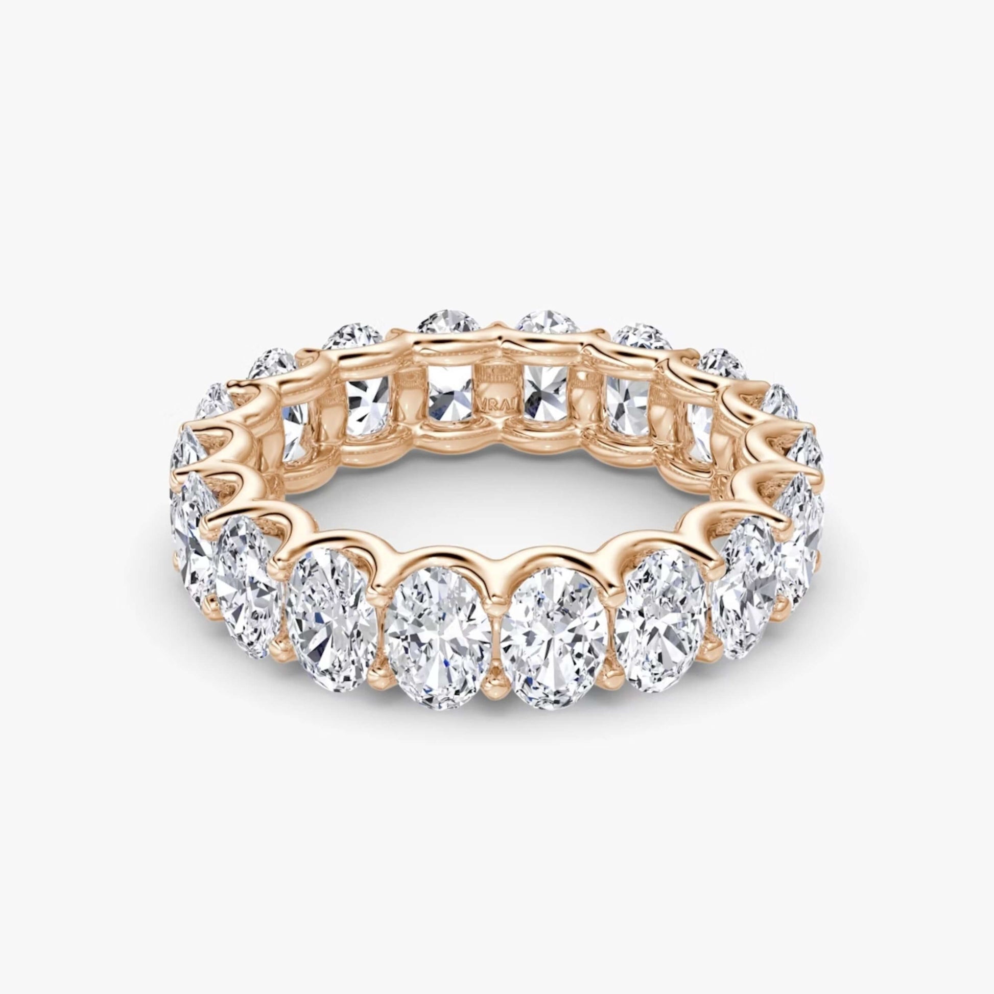 18K Gold Oval Cut Eternity Stackable Matching Band