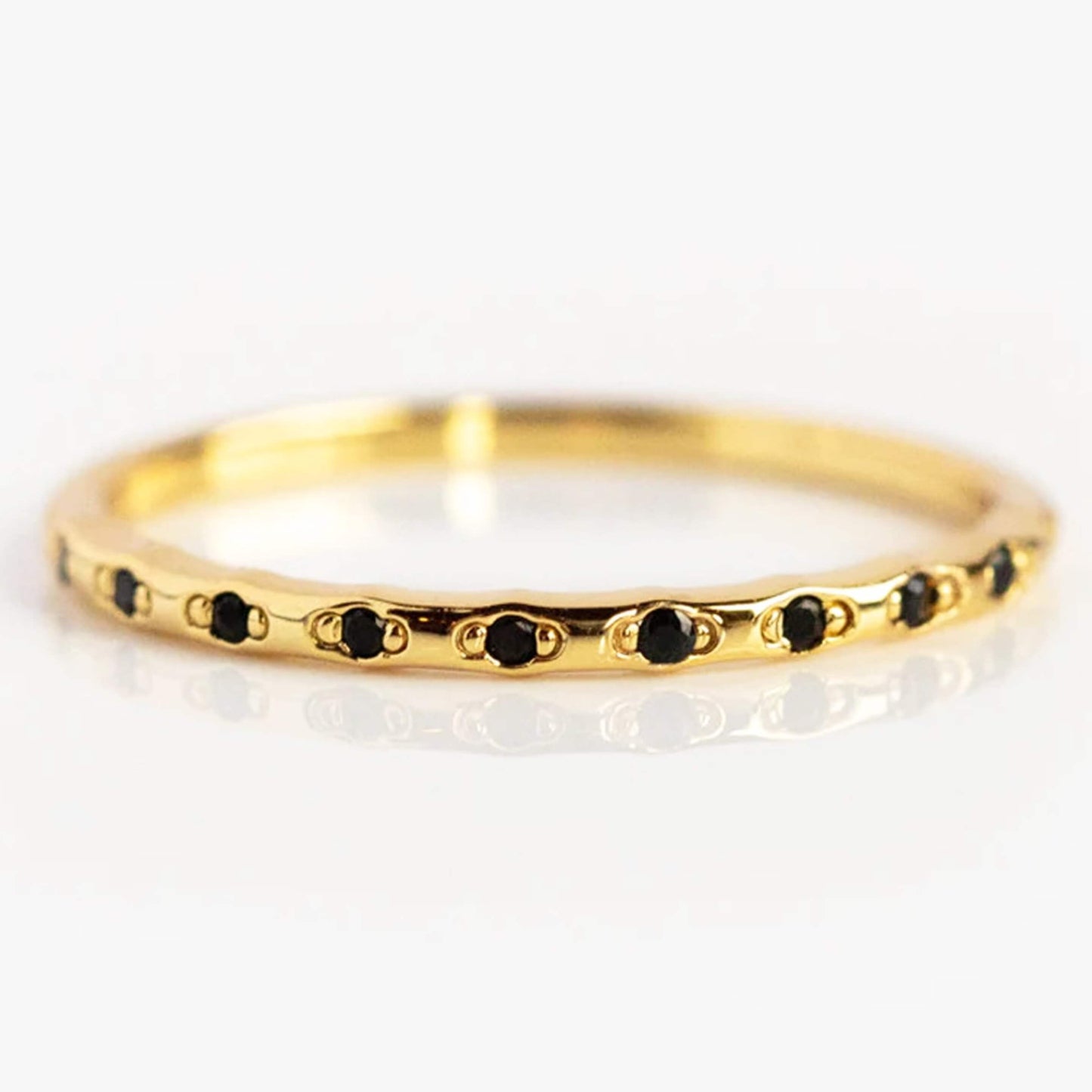 18K Yellow Gold Black Diamond Band
