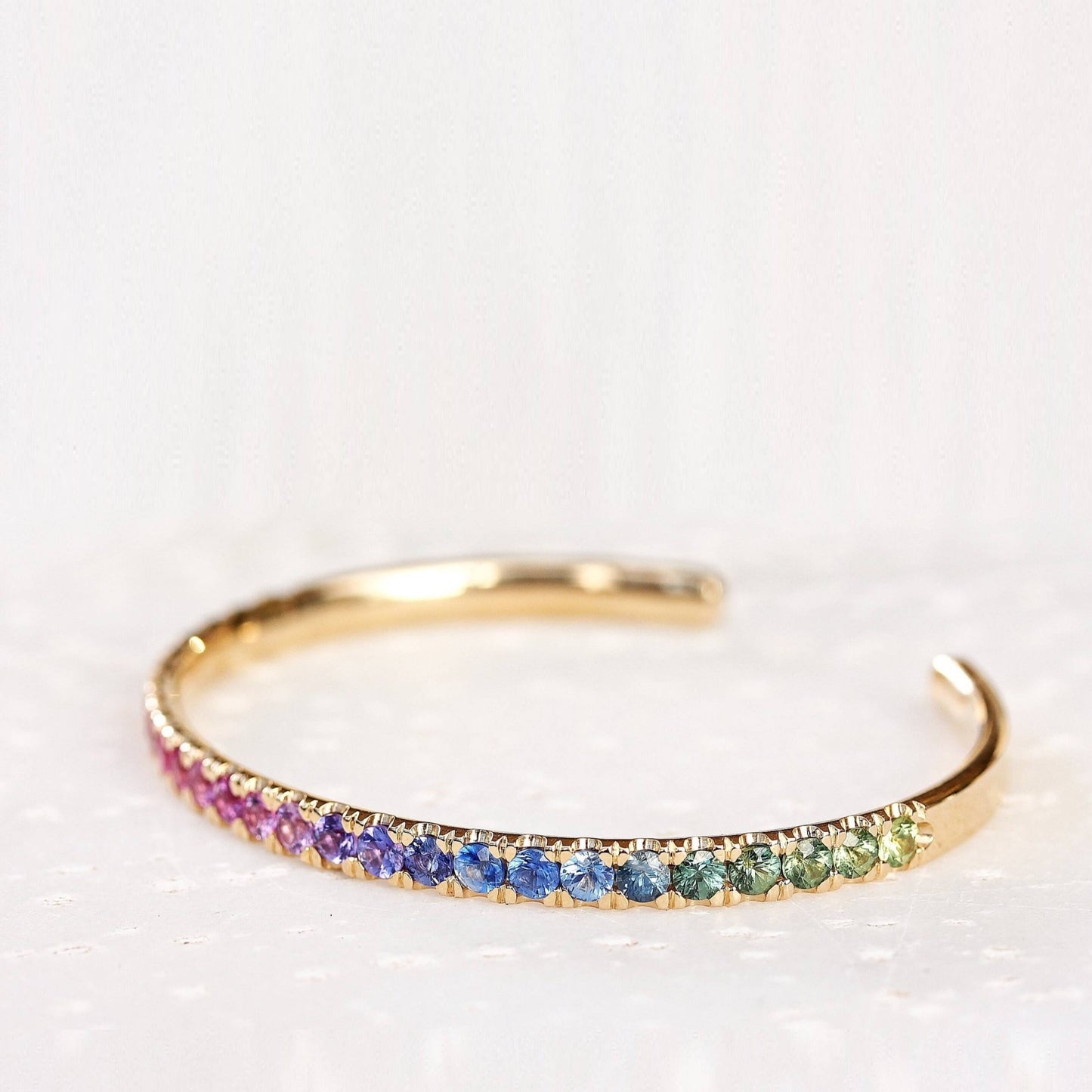 18k Colorful Eternity Design, Prong Set Multi Color