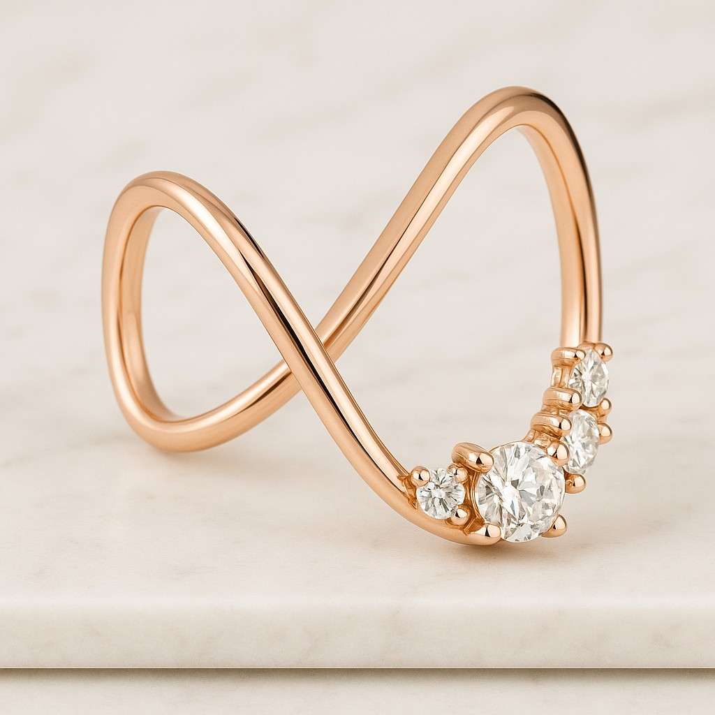 1/2 - 3.0 CT E/VS1 Diamond Propose Ring, Gift Ring, Twist Band Round Cut Diamond Engagement Ring, IGI Certified Lab Grown Diamond Halo Ring