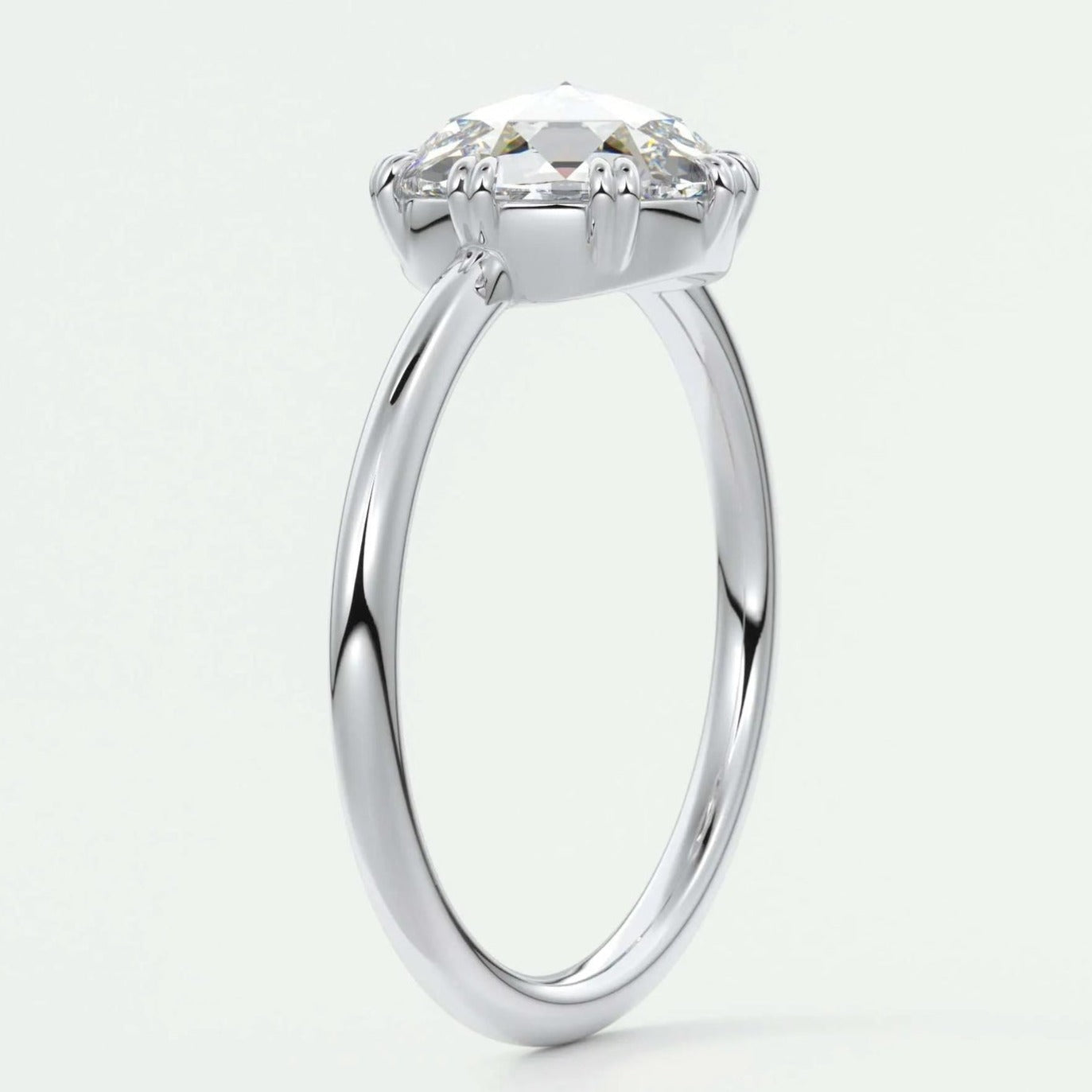 1ct GIA certified Rose Cut Diamond Solitaire Engagement ring