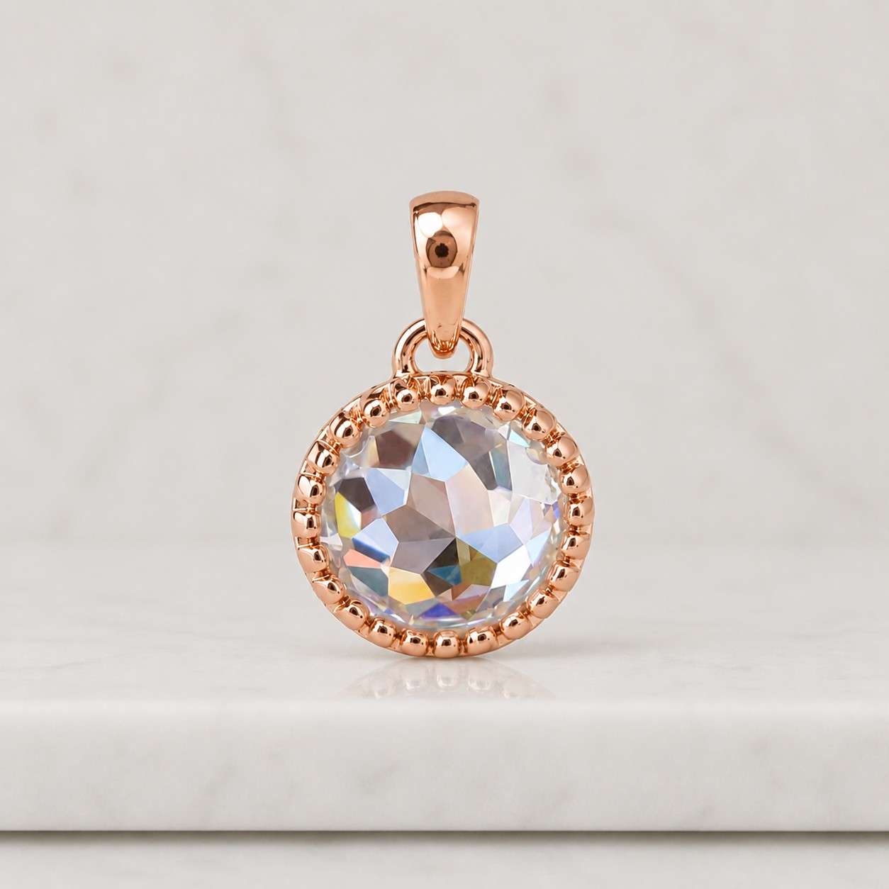 2ct round cut moissanite pendant bezel set round cut pendant for woman round cut moissanite charm 14k yellow gold diamond pendant open clasp