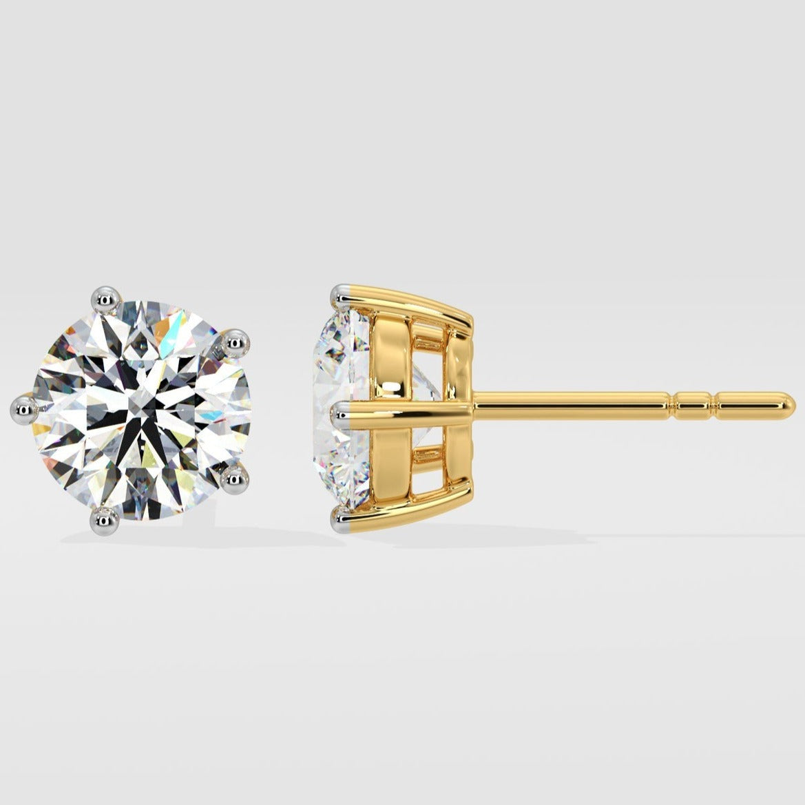 5 Prongs Diamond Earrings For Sister