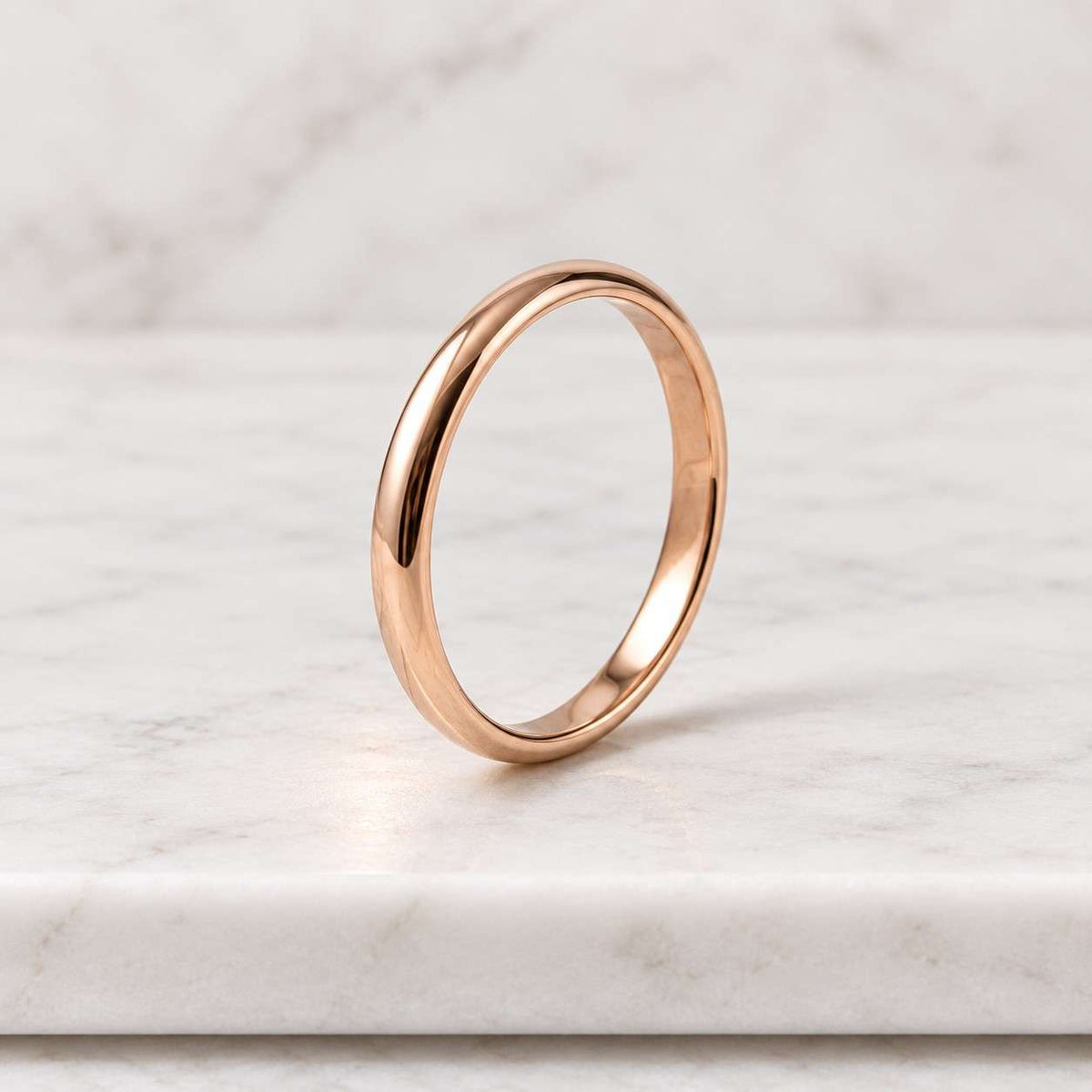 8mm 14k yellow gold dome wedding band: polished comfort fit