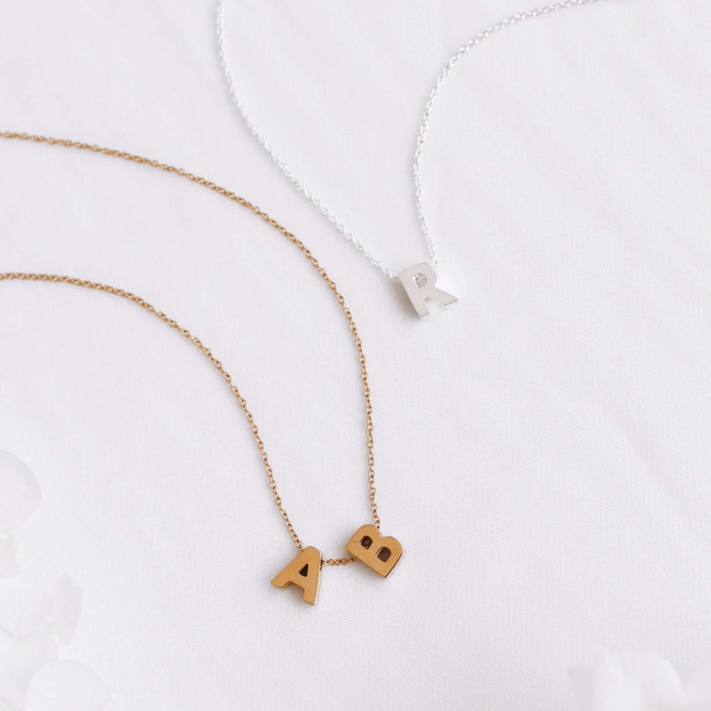 A B Custom Alphabet Initial Letter Nacklace