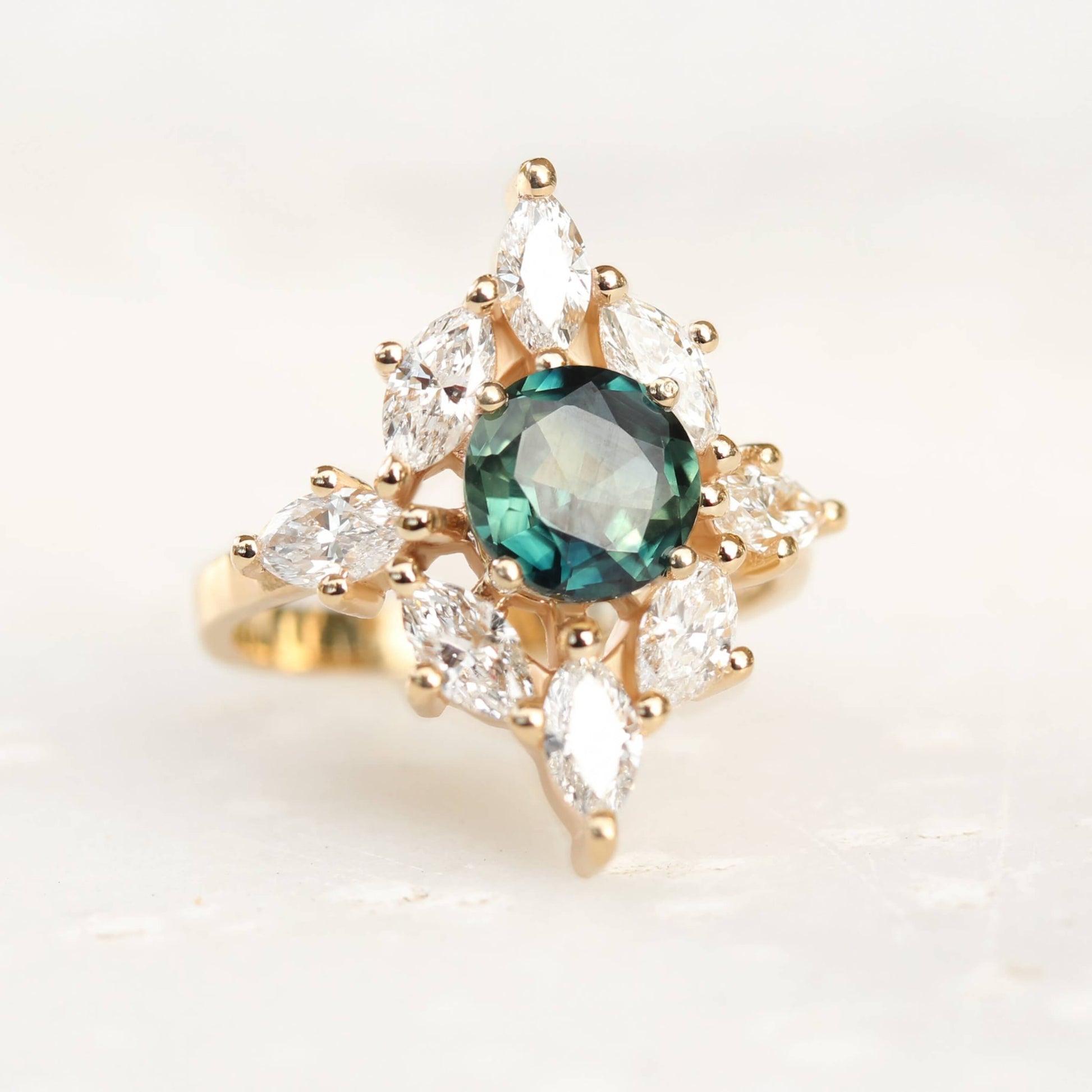 Antique Emerald Ring, Antique Rings, Sterling Silver Ring, Green Vintage Ring, Created Emerald