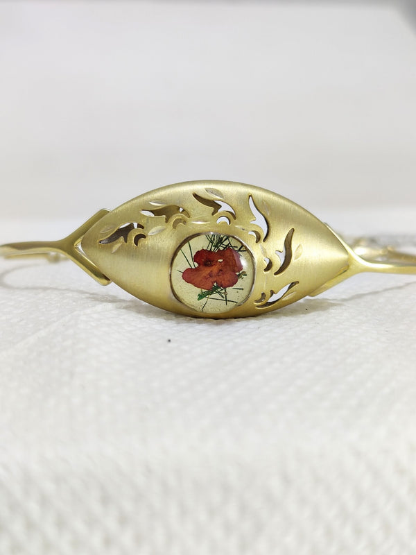 antique style sterling silver rose bracelet