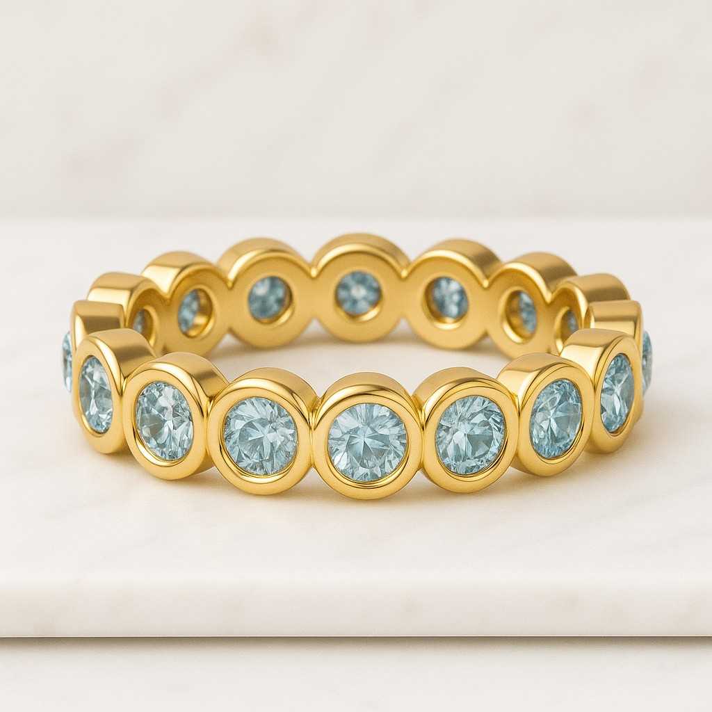 bridal set band round lab grown diamond full eternity band