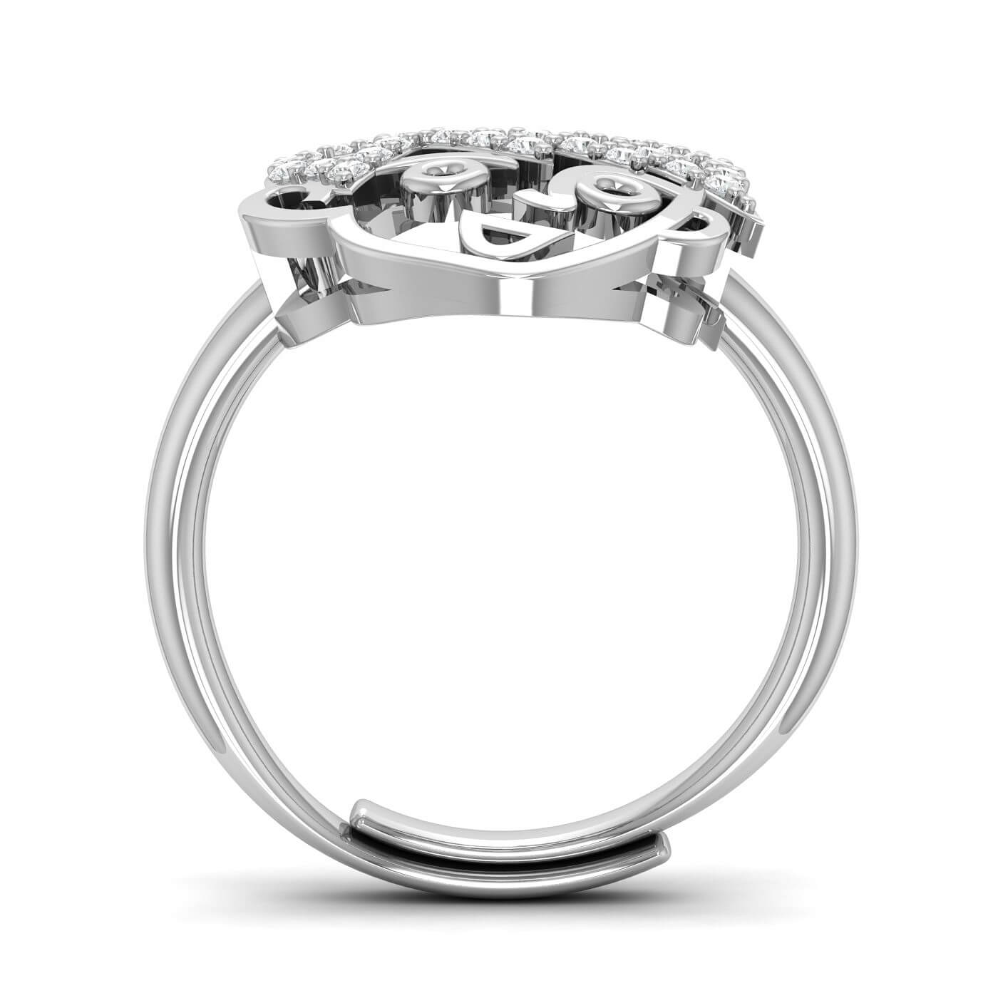 Cartoon Round Cut Lab Grown Diamond Engagement Ring