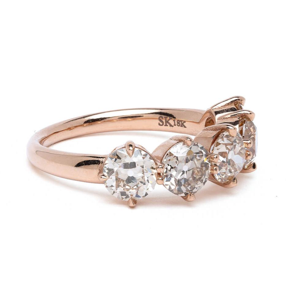 Classic Five Stone Moissanite Wedding Band