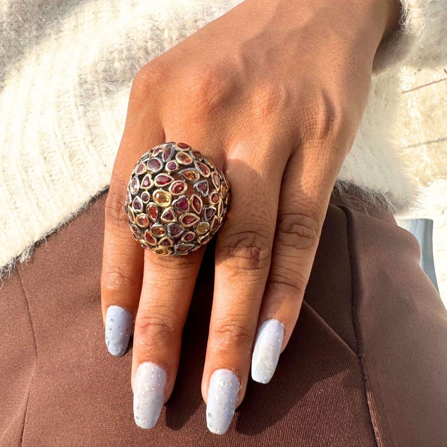 Colorful Modern Gem Band Ring