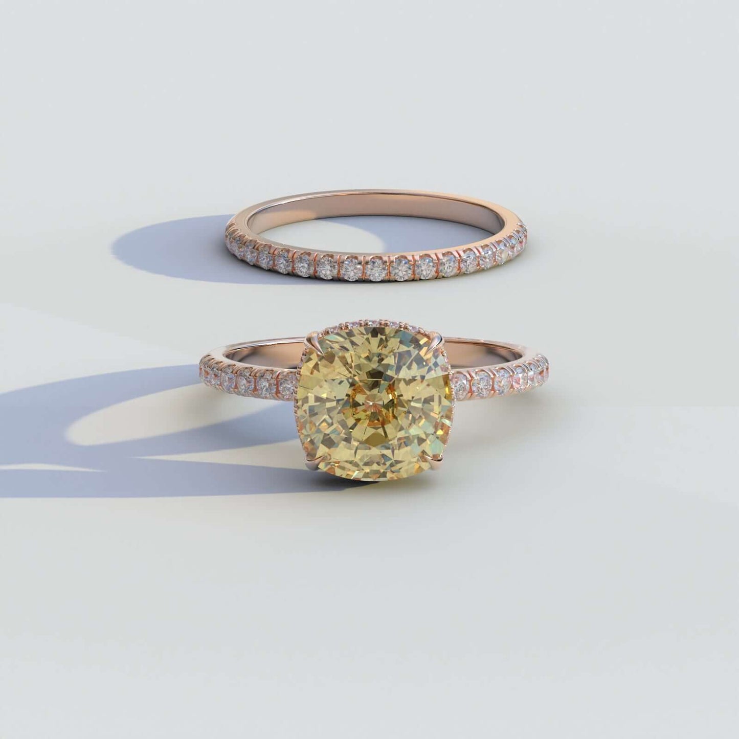 Cushion Cut Diamond ring set For Women