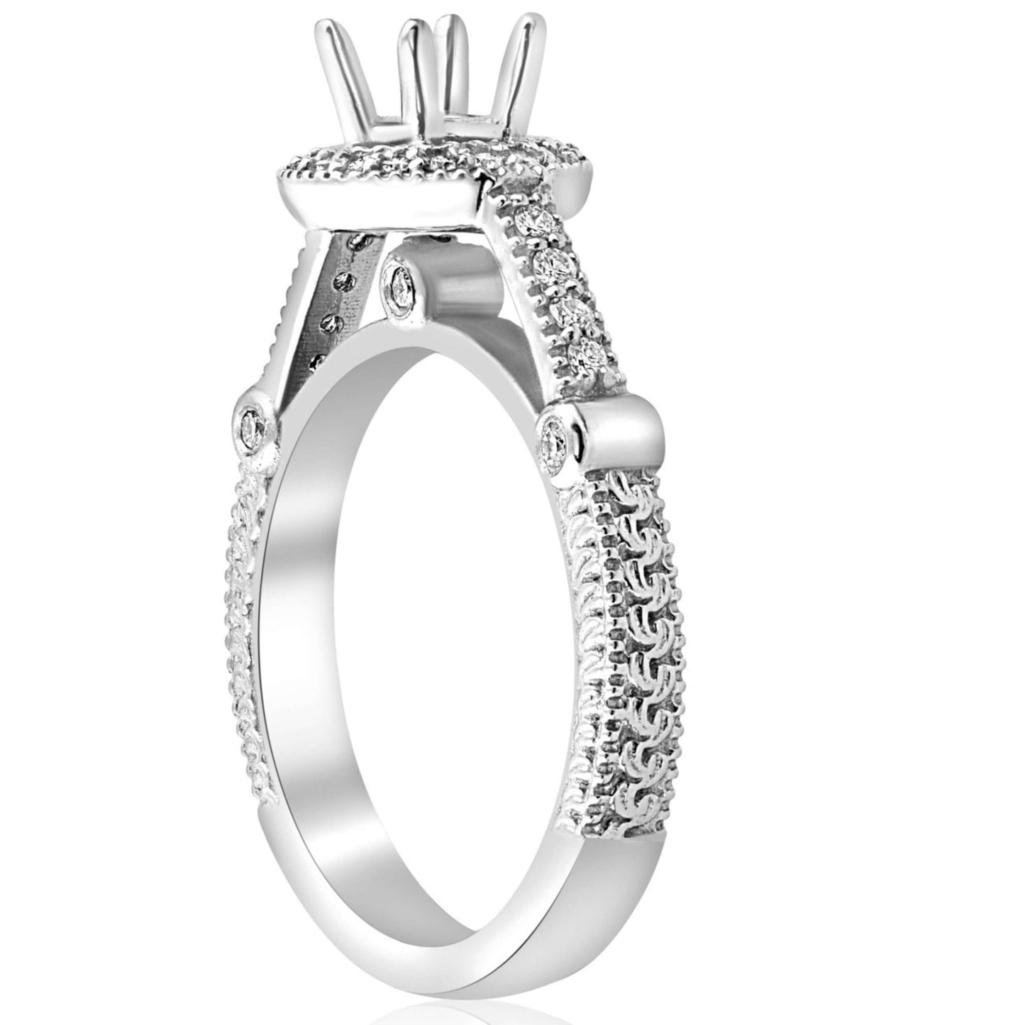 Custom Semi Mount for Round Diamond Ring Setting