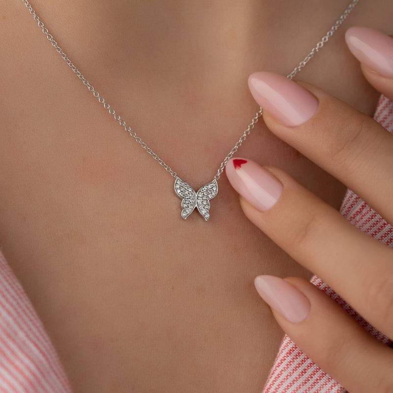 Cute Moth Necklace Moth Wings With Pearl Jewelry Insect Fairy Resin Moth Pendant Gift For Her