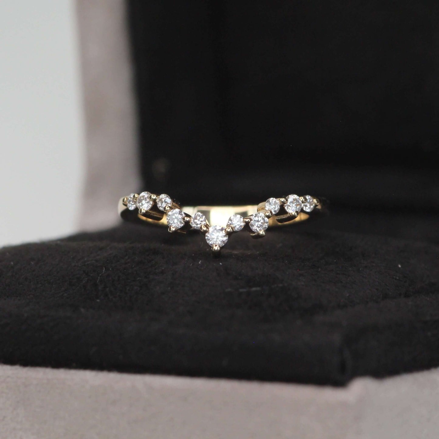 Dainty Half Eternity Diamond Ring, Gift for Her