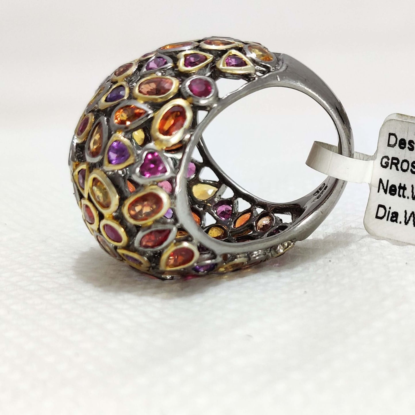 Dainty Multicolor Gem Dome Ring