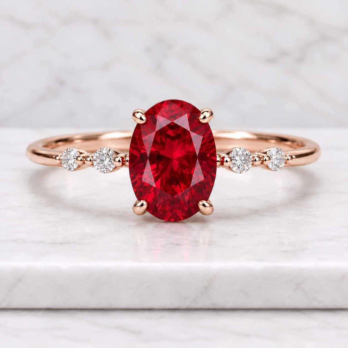 danity solid gold oval red ruby july birthstone gemstone promise ring filligree jewelry