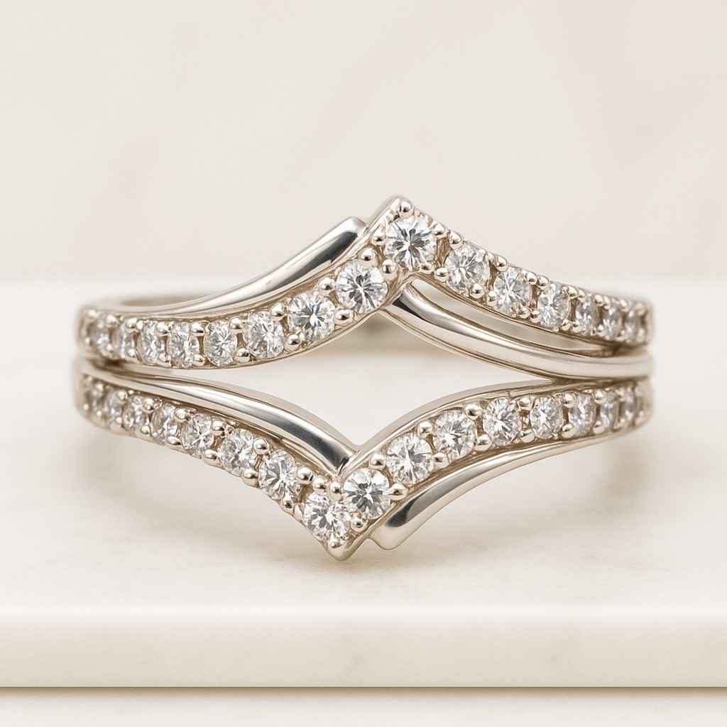 Diamond Adjustable Ring 14K Solid Gold Open Cuff Band Celestial Crescent Moon Rings for Women Sharp Side Moissanite Ring