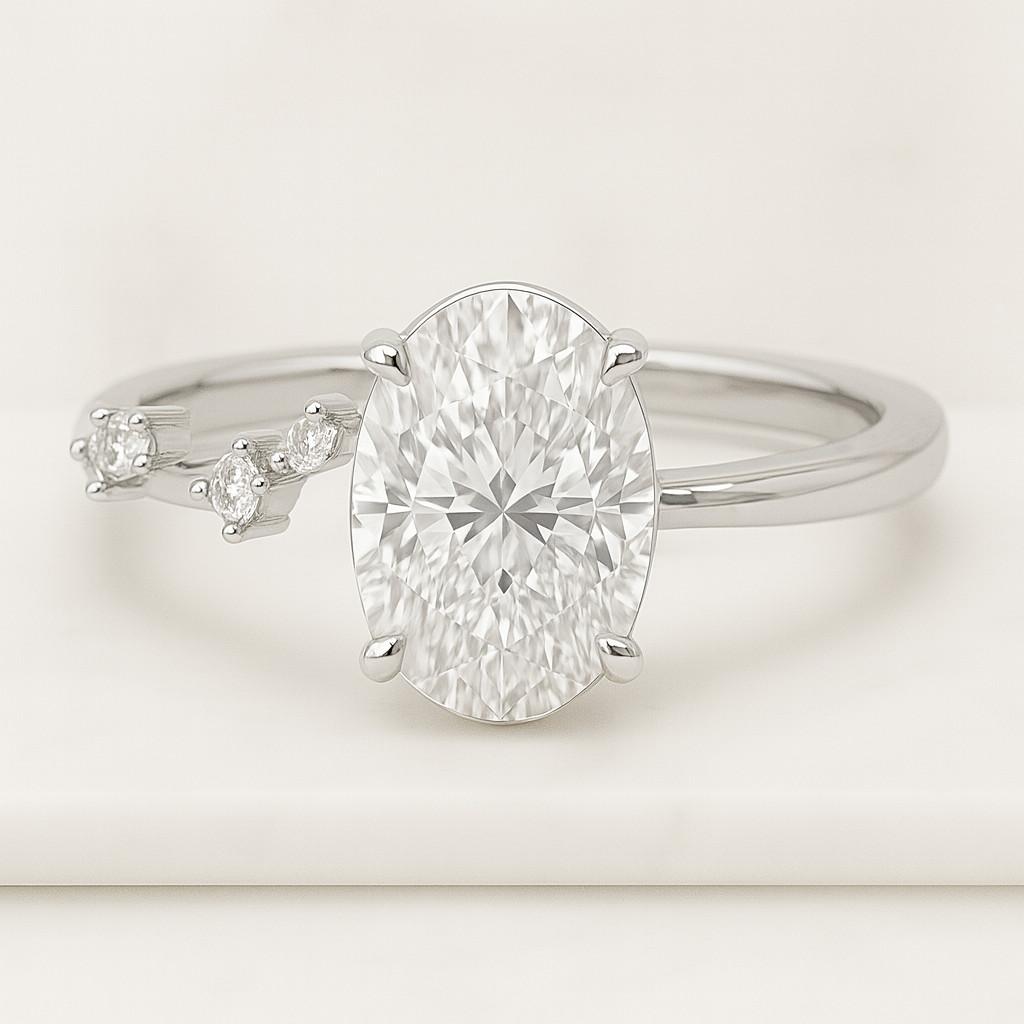 Oval Lab Diamond Engagement Ring Lab Grown Diamond Ring Oval Engagement Ring Diamond Ring IGI Diamond