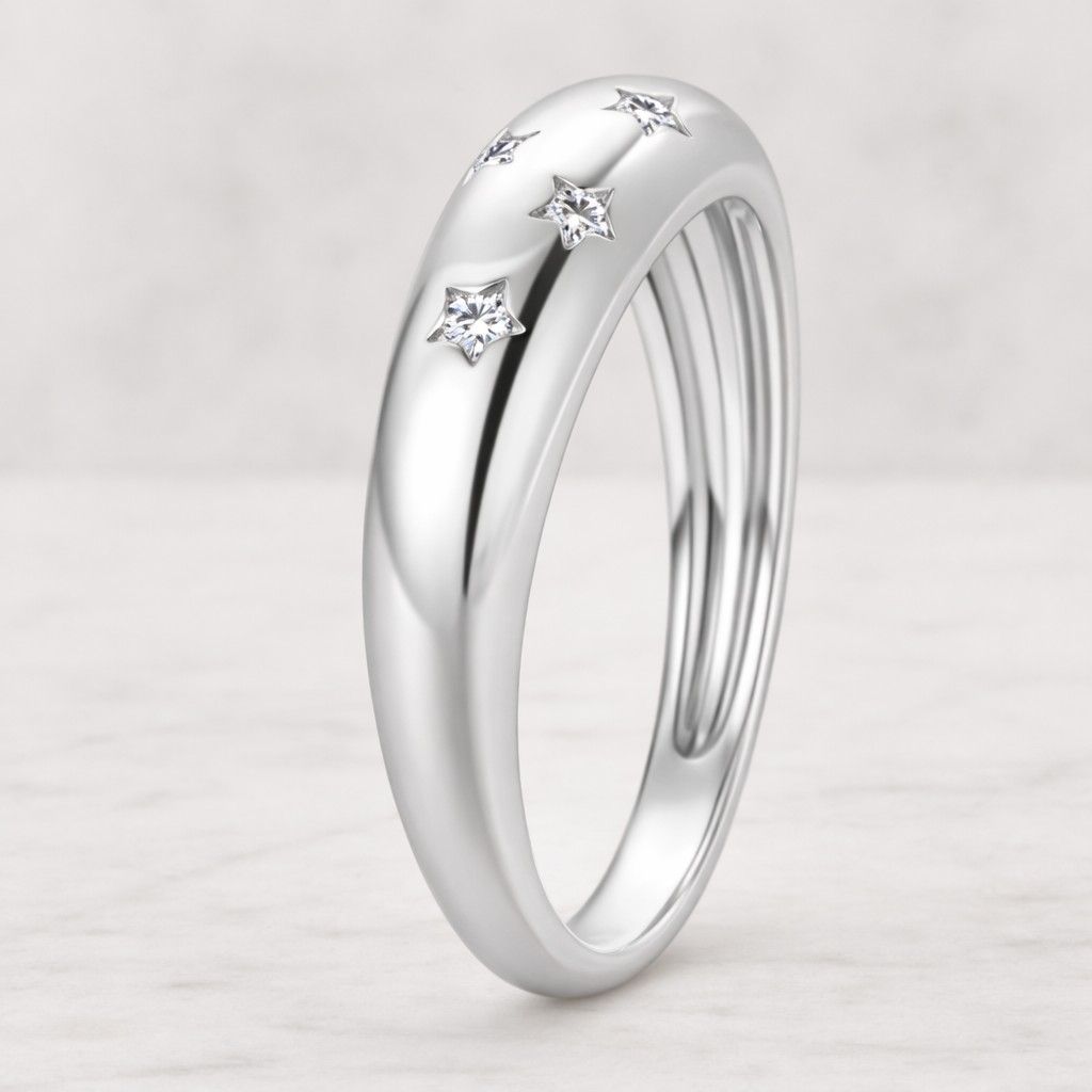 diamond minimal star pave band