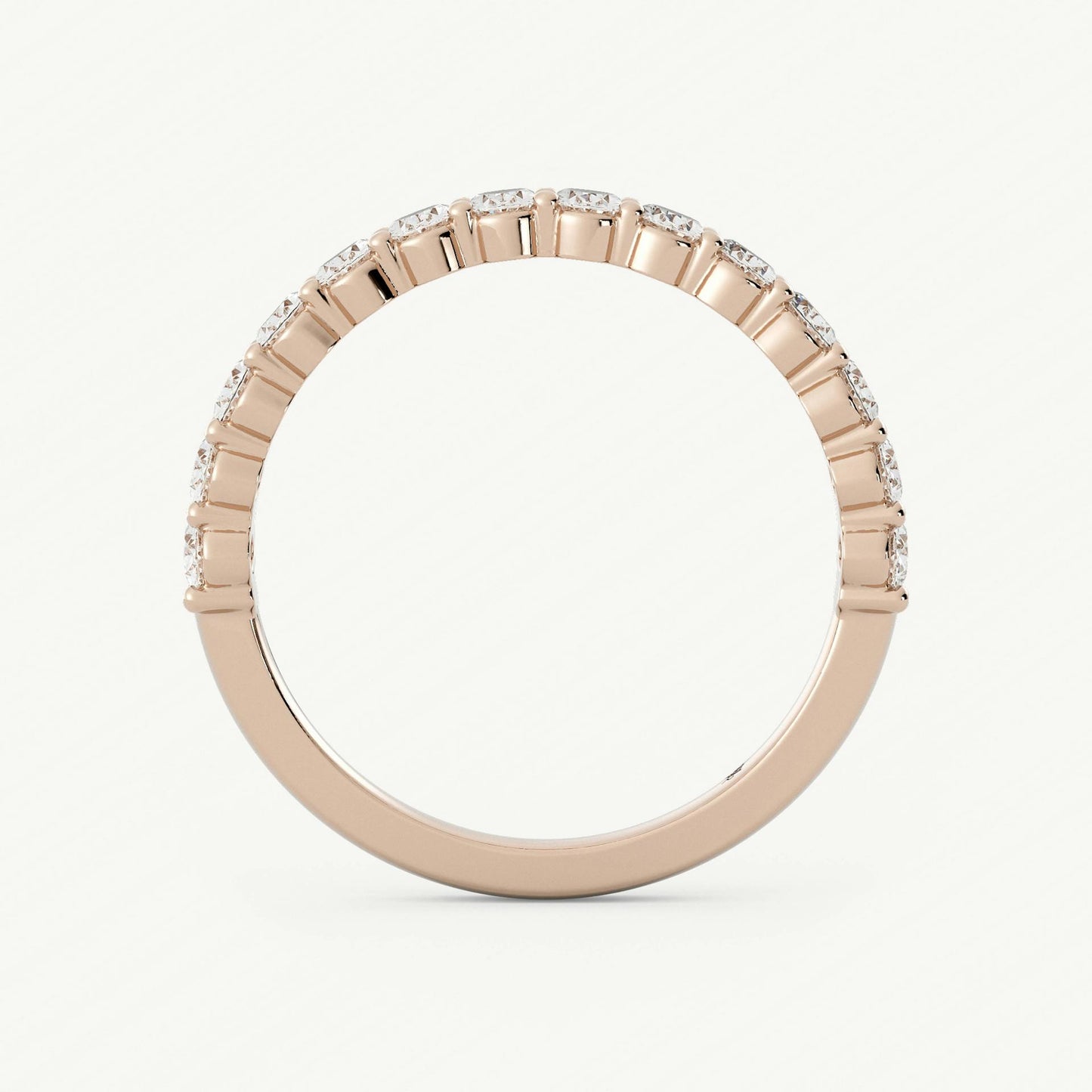 Diamond Oval Cut Wedding Band Women Half Eternity Band