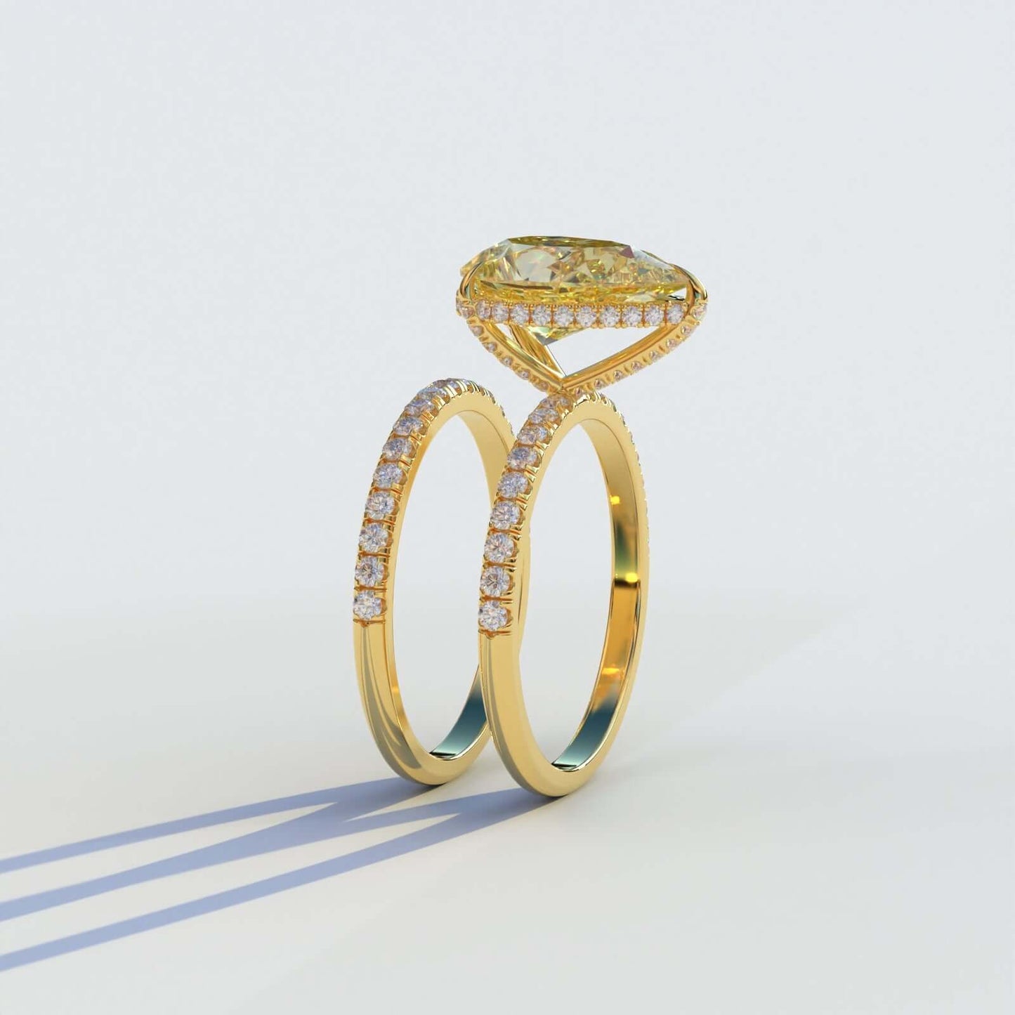 Diamond Pear Cut Bridal Set Wedding Ring for Her
