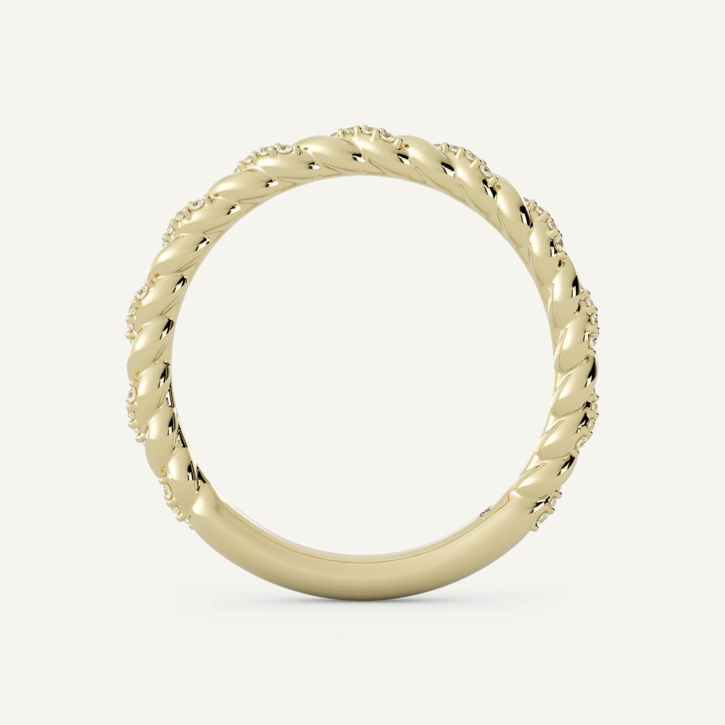 Diamond Twisted Rope Band, Half Eternity Wedding Band