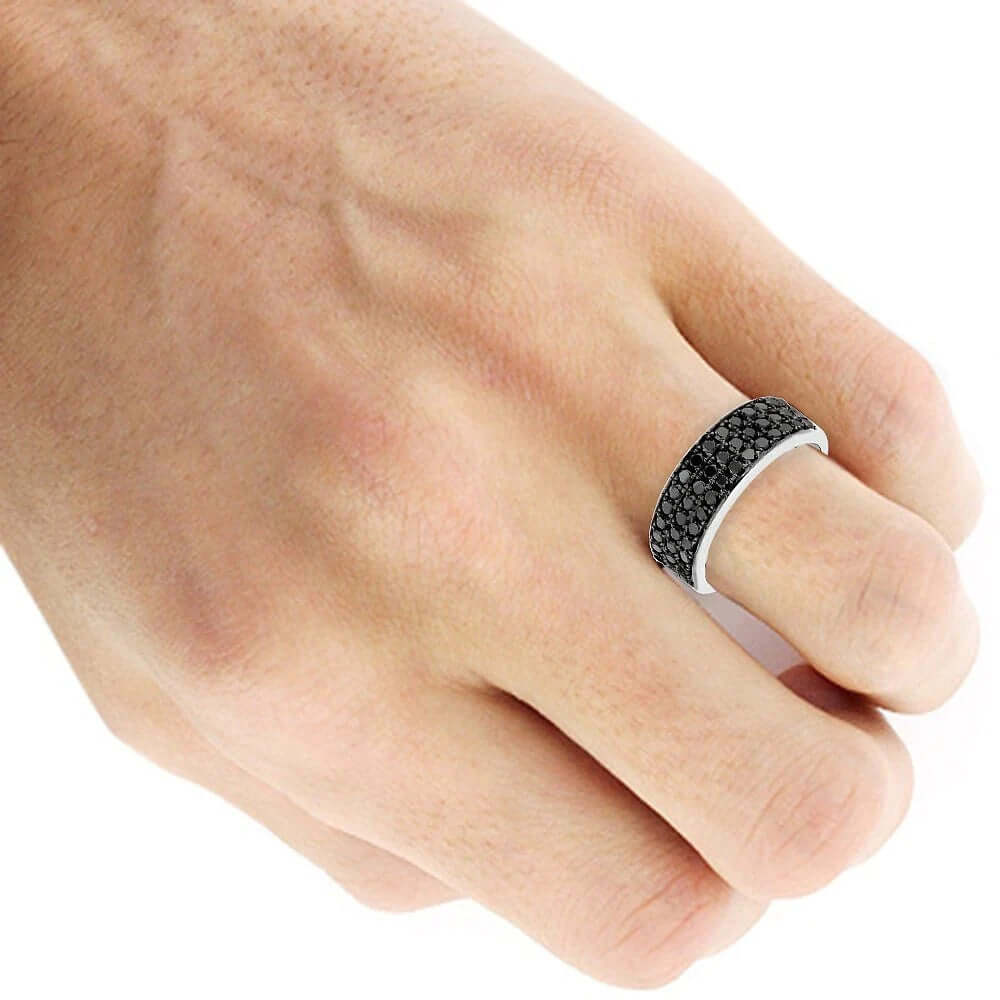 Domed Black Diamond Ring