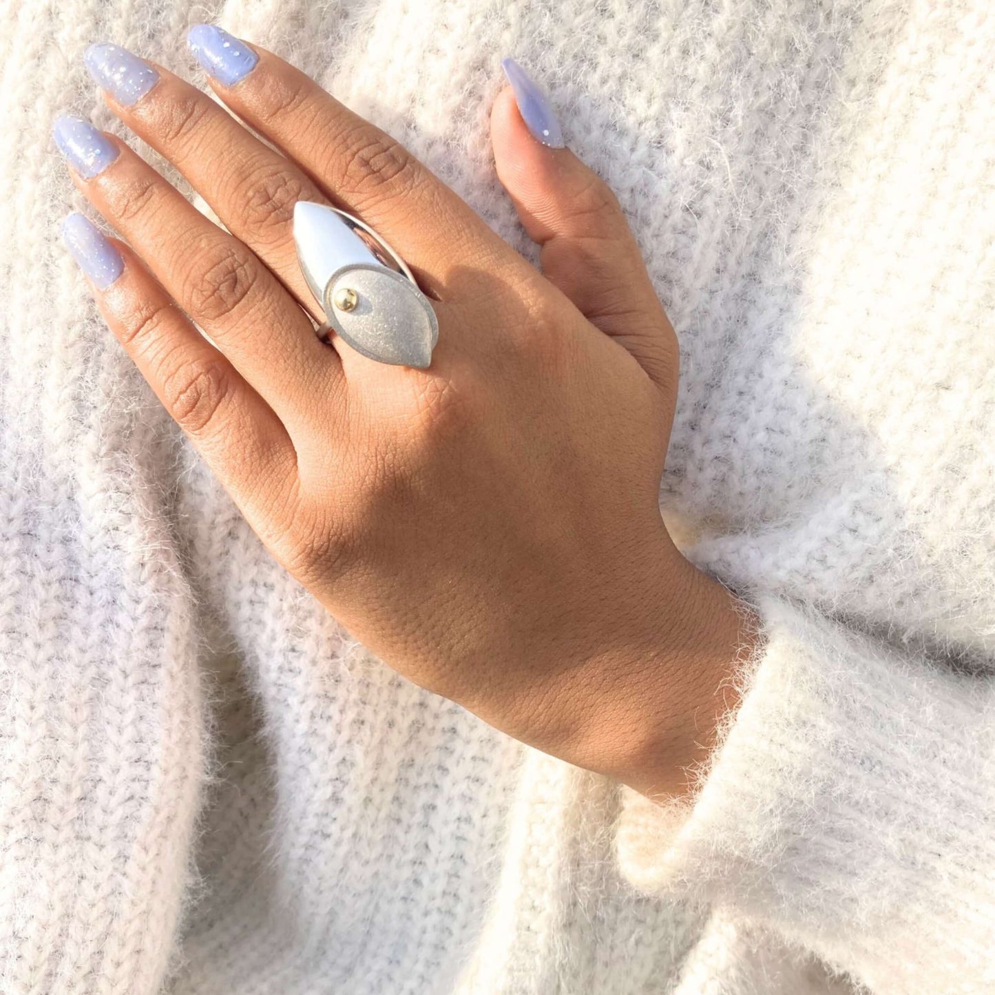 Elegant Sterling Silver Abstract Design Ring for Women